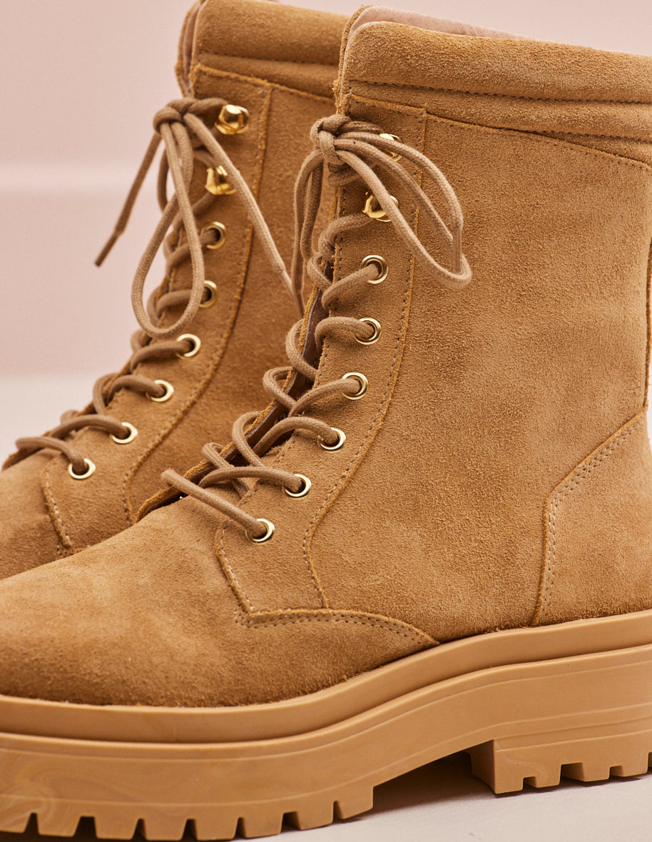 Lace-up ankle boots Tamara - Sand suede