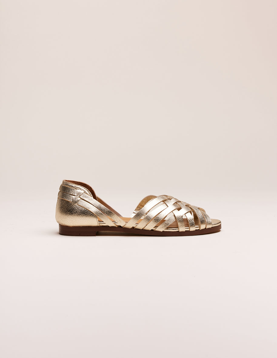 Sandals Roxanne - Champagne grained leather