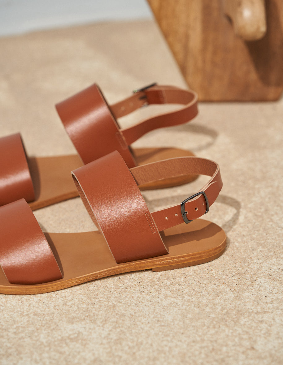 Sandals Etienne - Cognac leather