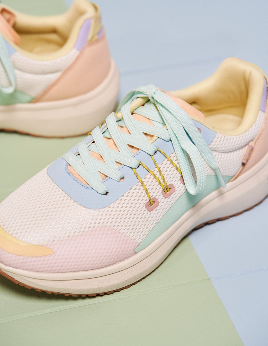 Running shoes Gaelle - TPU and pink water green peach mesh 