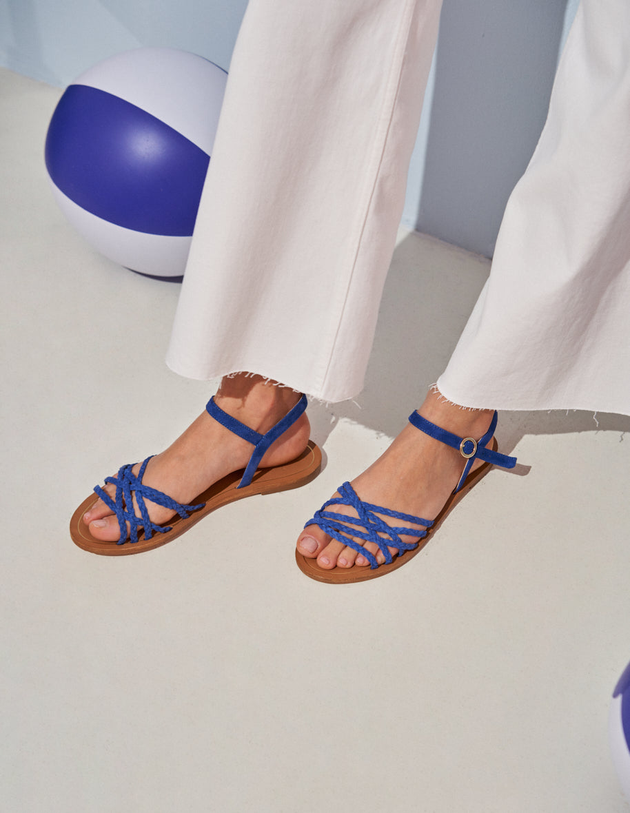 Flat sandals Romy - Blue suede