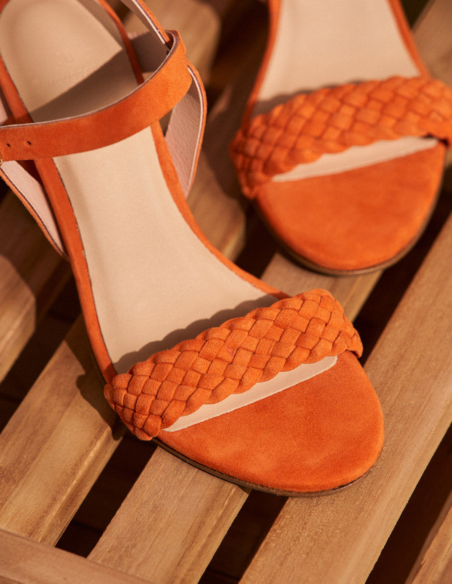 Sandales à talons Victoria H - Suède orange