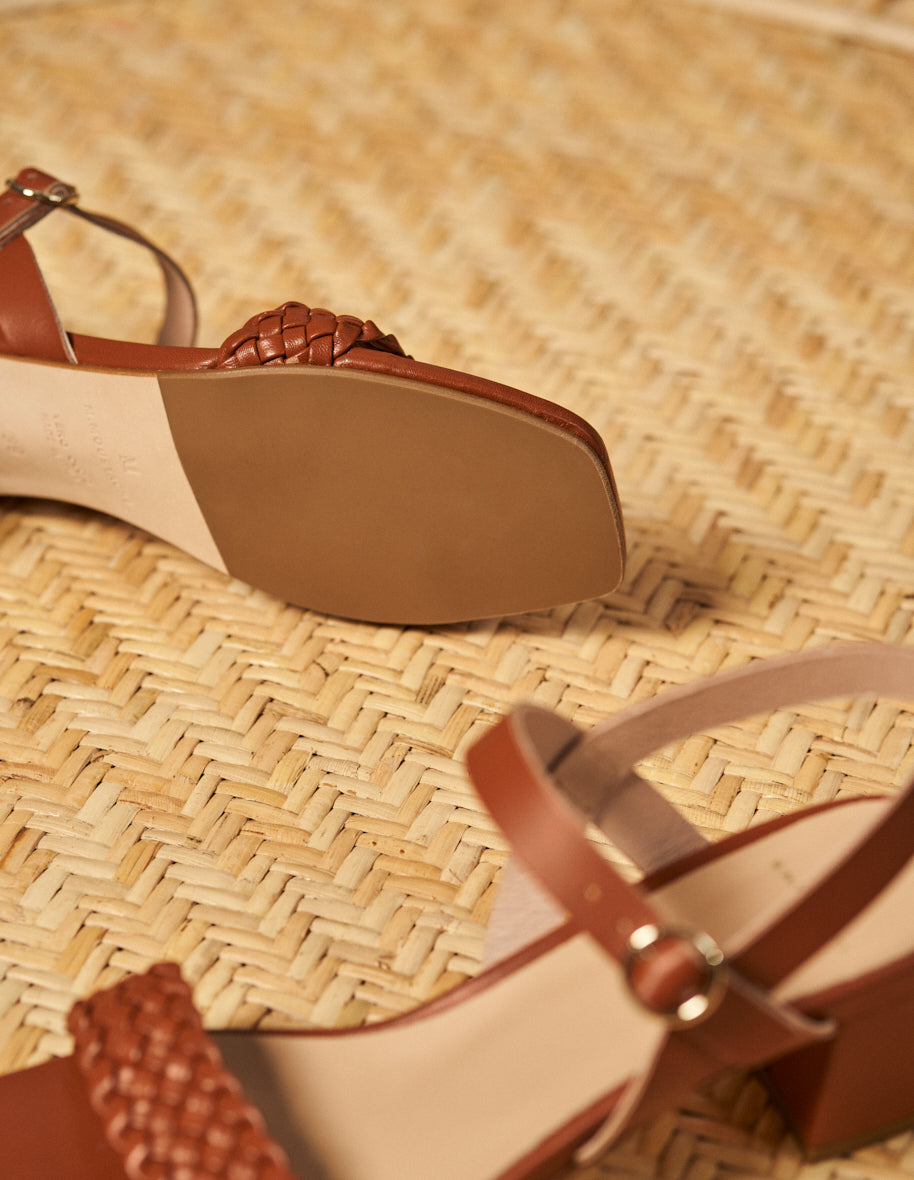 Heeled sandals Victoria M - Cognac leather